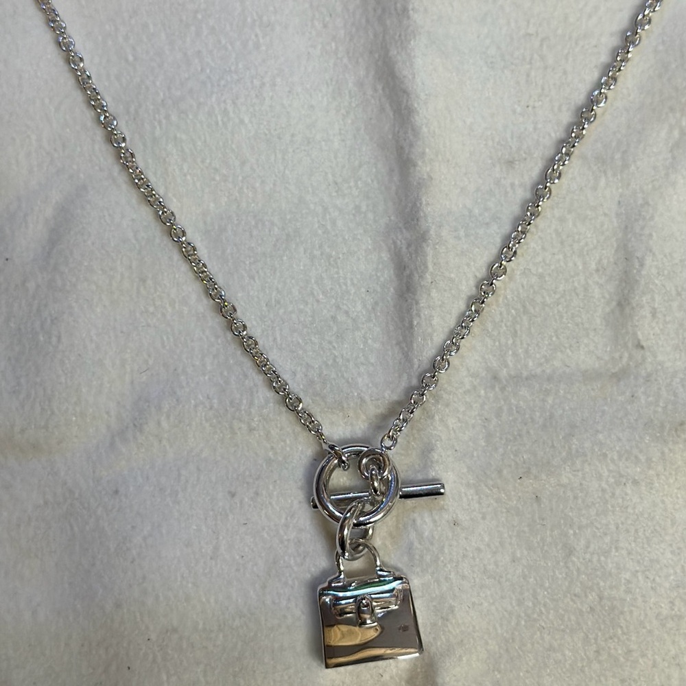 Hermes Silver Charm Necklace